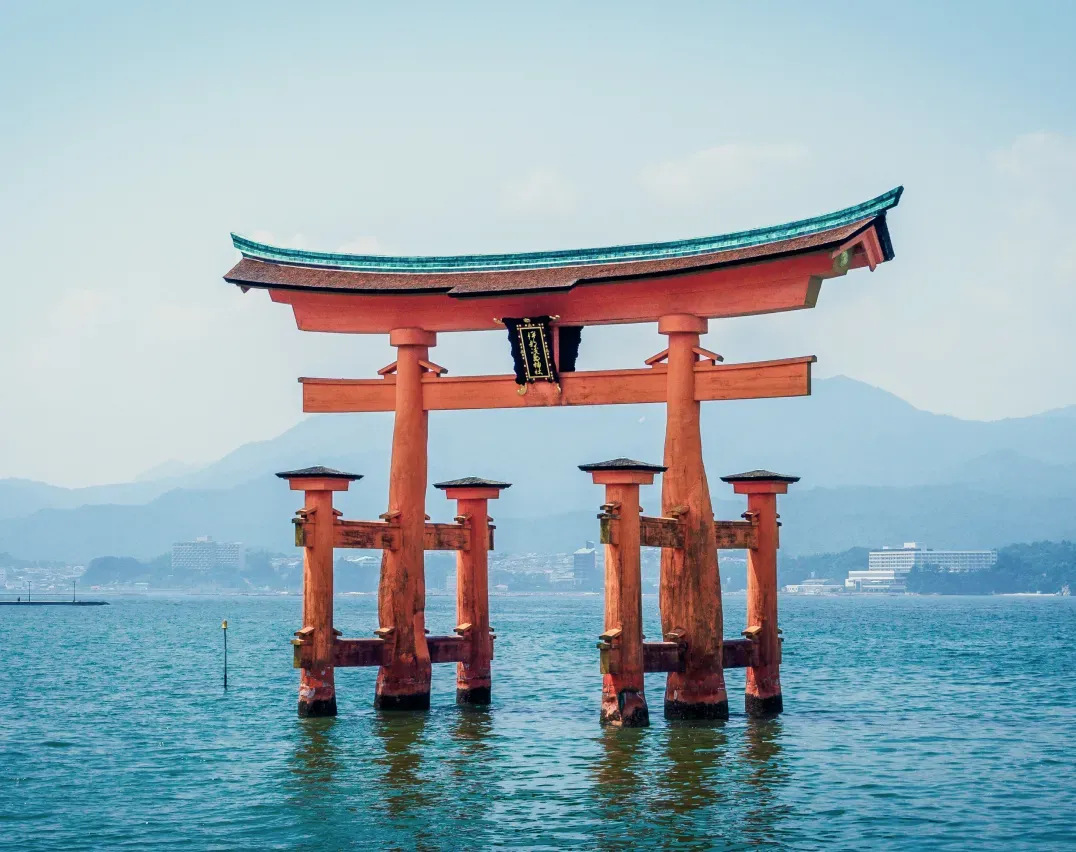 Japanese shrine in water